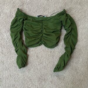 Zara Long Sleeve Ruffled Crop. Size S.
